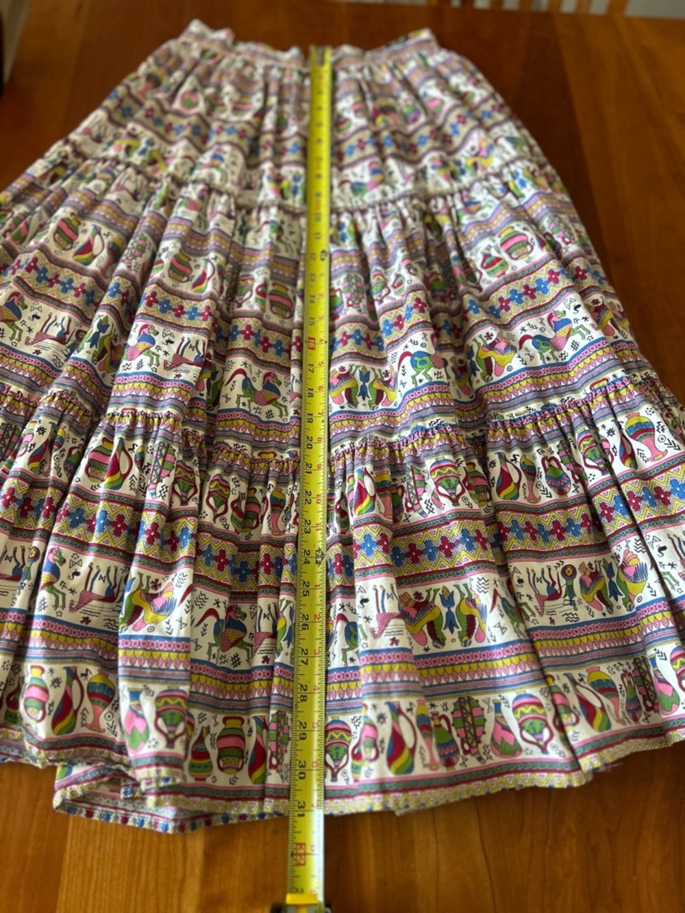 Vintage folk art long boho skirt Size XS - Picture 7 of 7